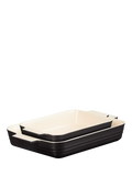 Le Creuset Stoneware Rectangular Oven Dishes Set of 2, 26cm & 32cm