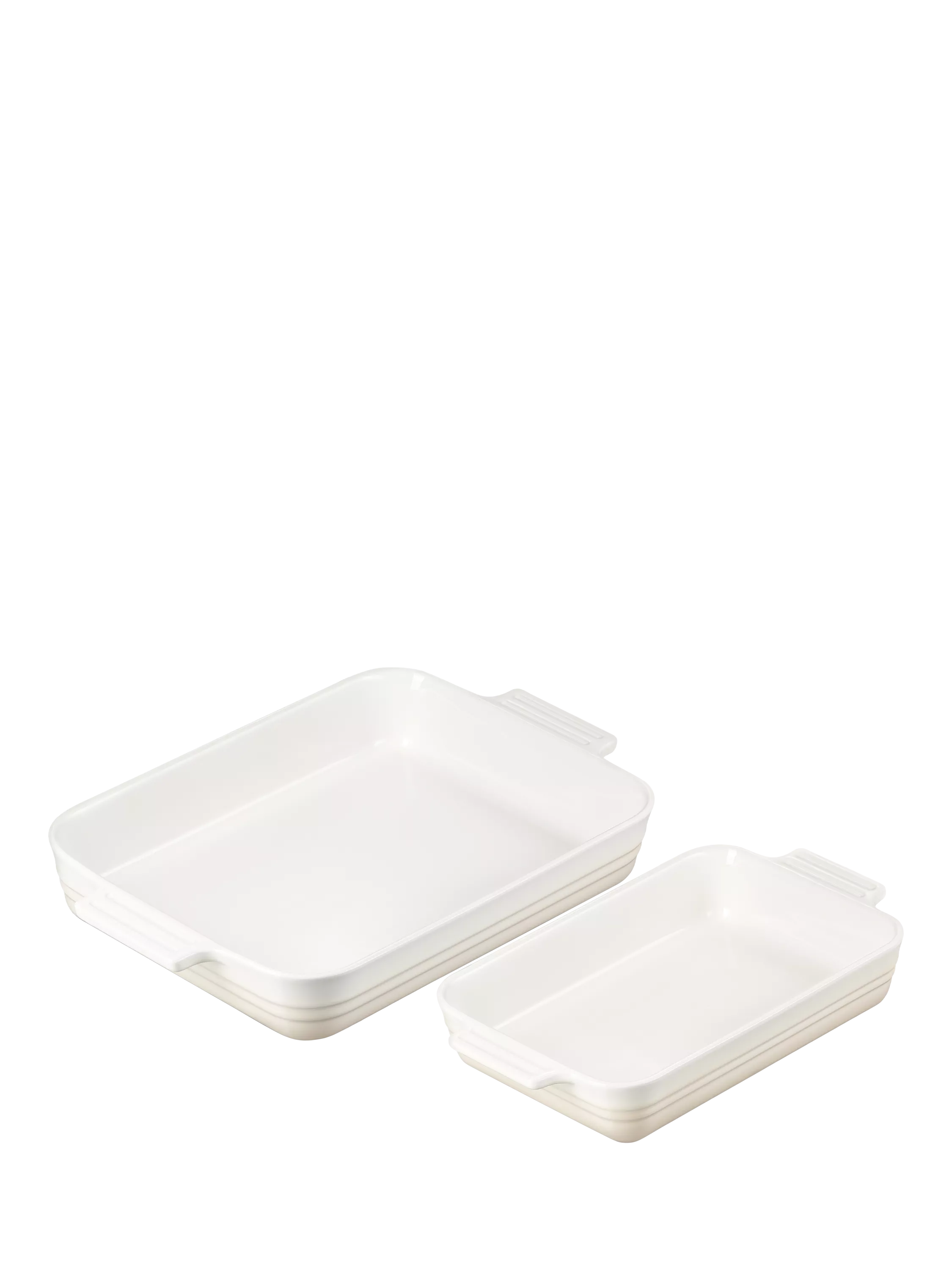 Le Creuset Stoneware Rectangular Oven Dishes Set of 2, 26cm & 32cm