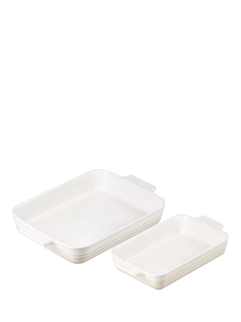 Le Creuset Stoneware Rectangular Oven Dishes Set of 2, 26cm & 32cm