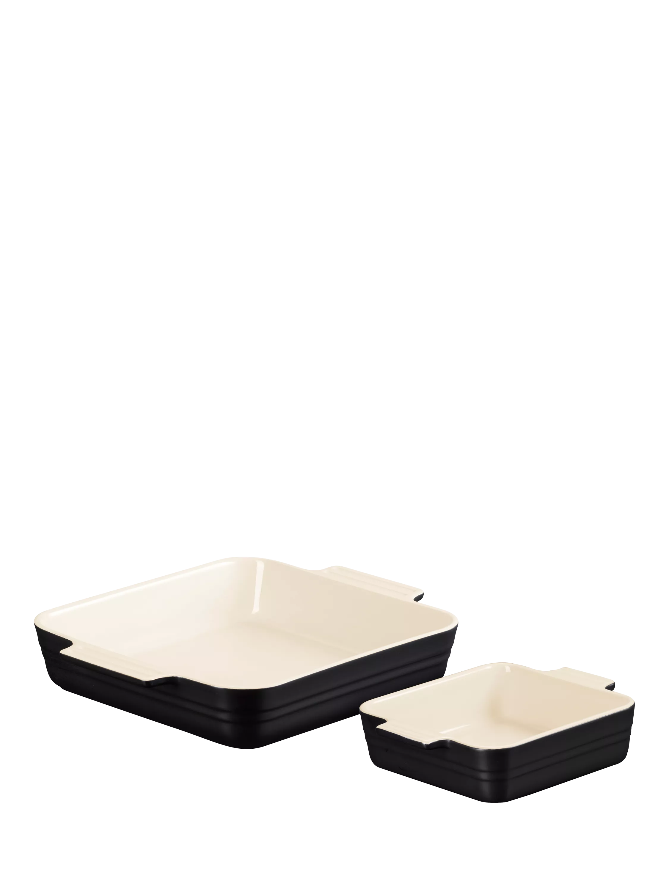 Le Creuset Stoneware Square Oven Dish, Set of 2, Satin Black