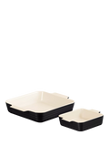 Le Creuset Stoneware Square Oven Dish, Set of 2, Satin Black