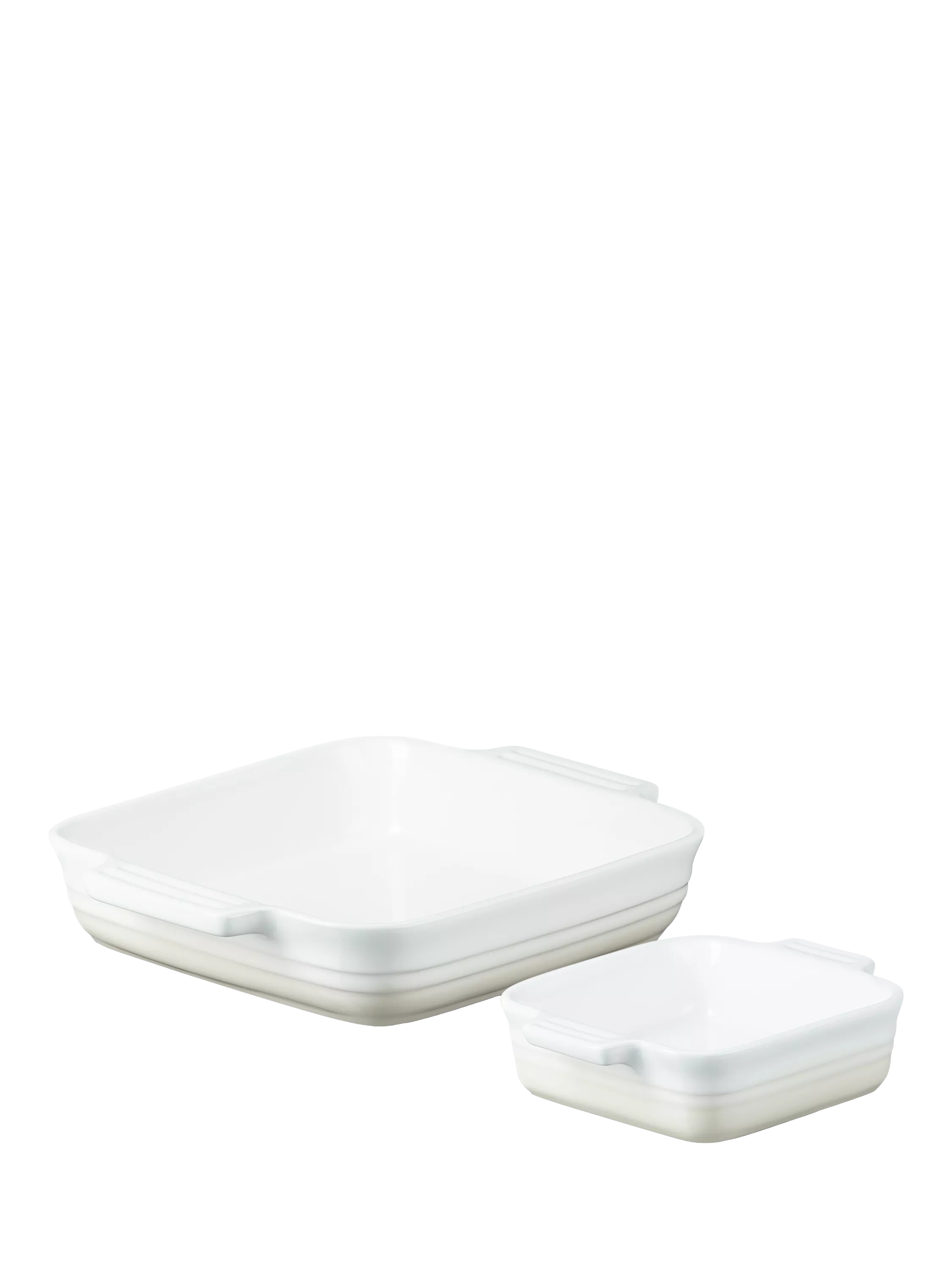 Le Creuset Stoneware Square Oven Dish, Set of 2, Meringue