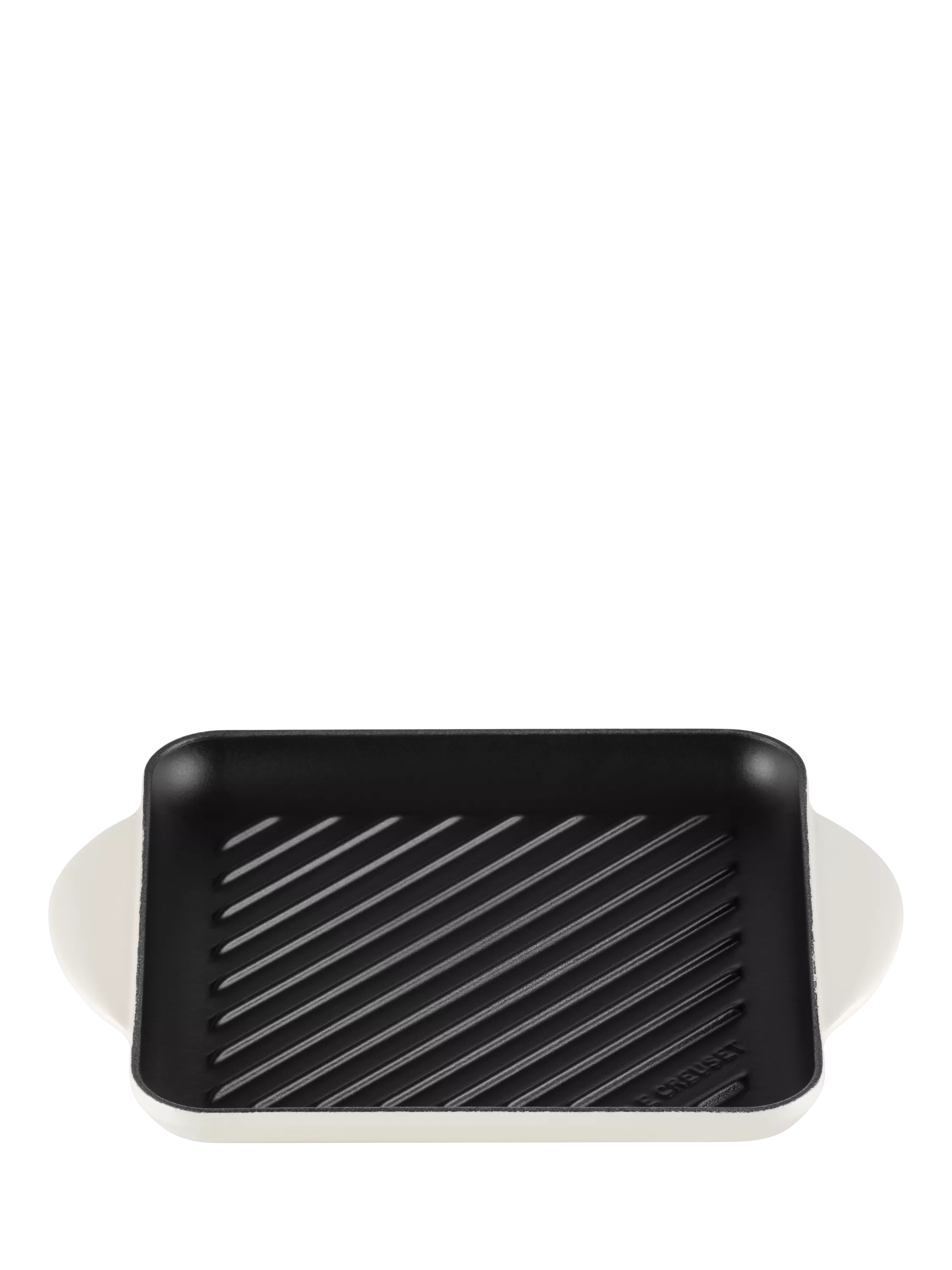 Le Creuset Essentials Cast Iron 24cm Skinny Square Grill, Meringue