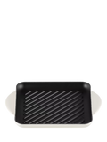 Le Creuset Essentials Cast Iron 24cm Skinny Square Grill, Meringue
