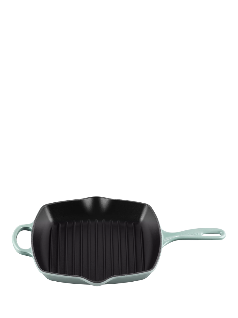 Le Creuset Cast Iron Signature Square Grillit, 26cm, Sea Salt