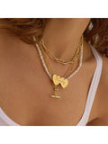 Daisy London personalised double heart pendant necklace (British brand)