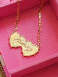Daisy London personalised double heart pendant necklace (British brand)