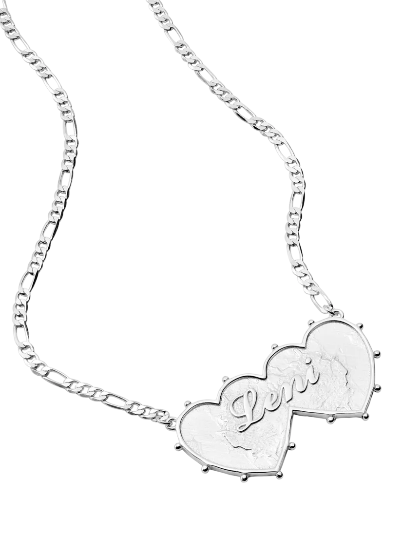 Daisy London Daisy x Shrimps Personalised Double Heart Pendant Necklace