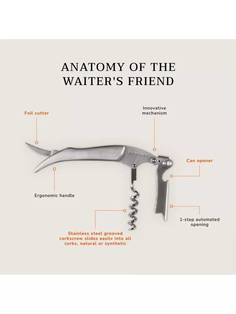 Le Creuset stainless steel Waiter's Friend corkscrew, UK version