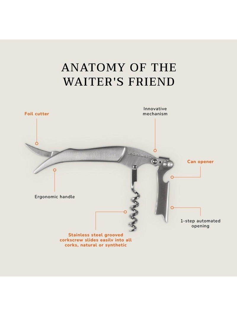 Le Creuset stainless steel Waiter's Friend corkscrew, UK version