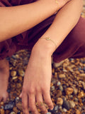 Rachel Jackson London gold chain bracelet with sun motif, imported from the UK