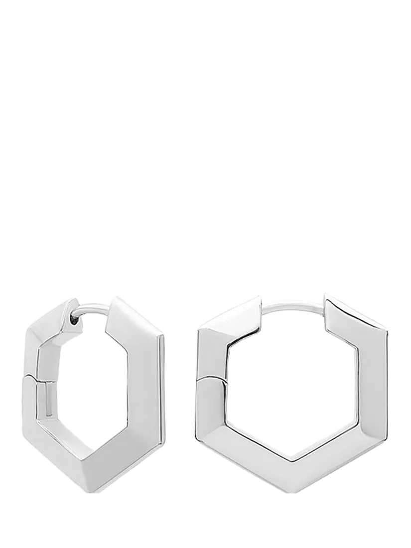 Rachel Jackson London Mini Bevelled Hexagon Hoop Earrings