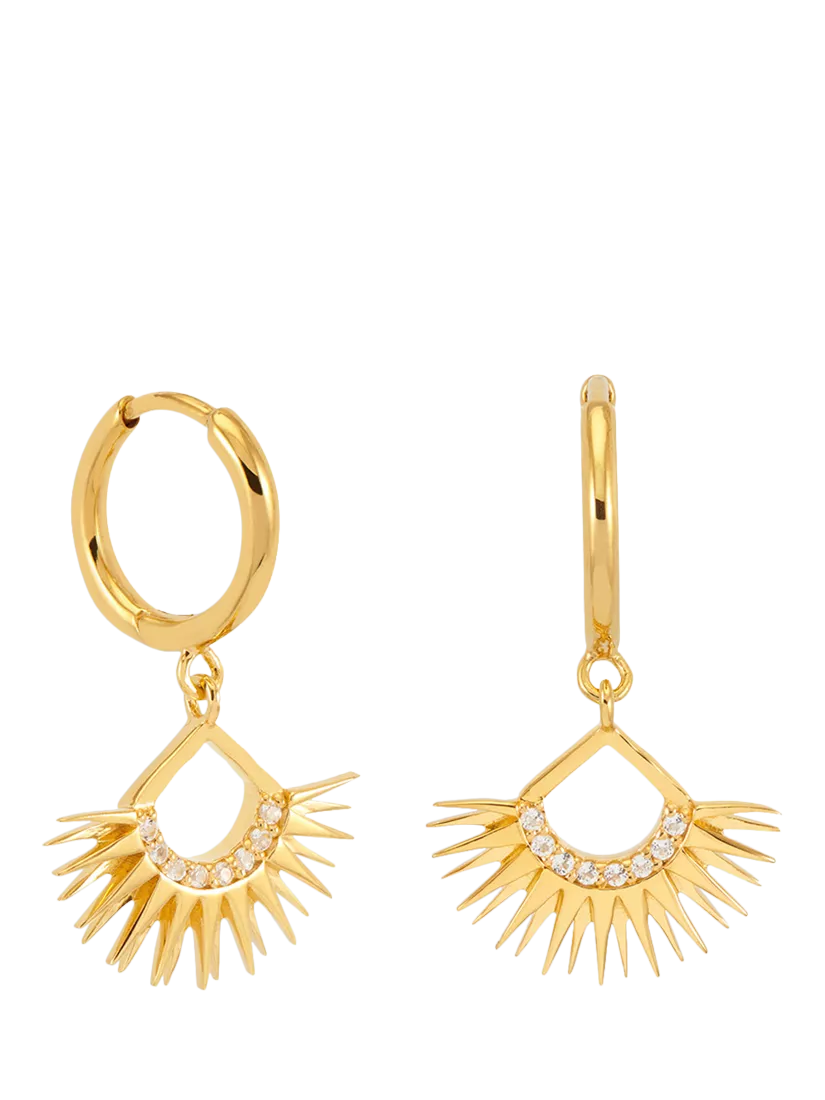 Rachel Jackson London white topaz huggie hoop earrings 16mm, UK version