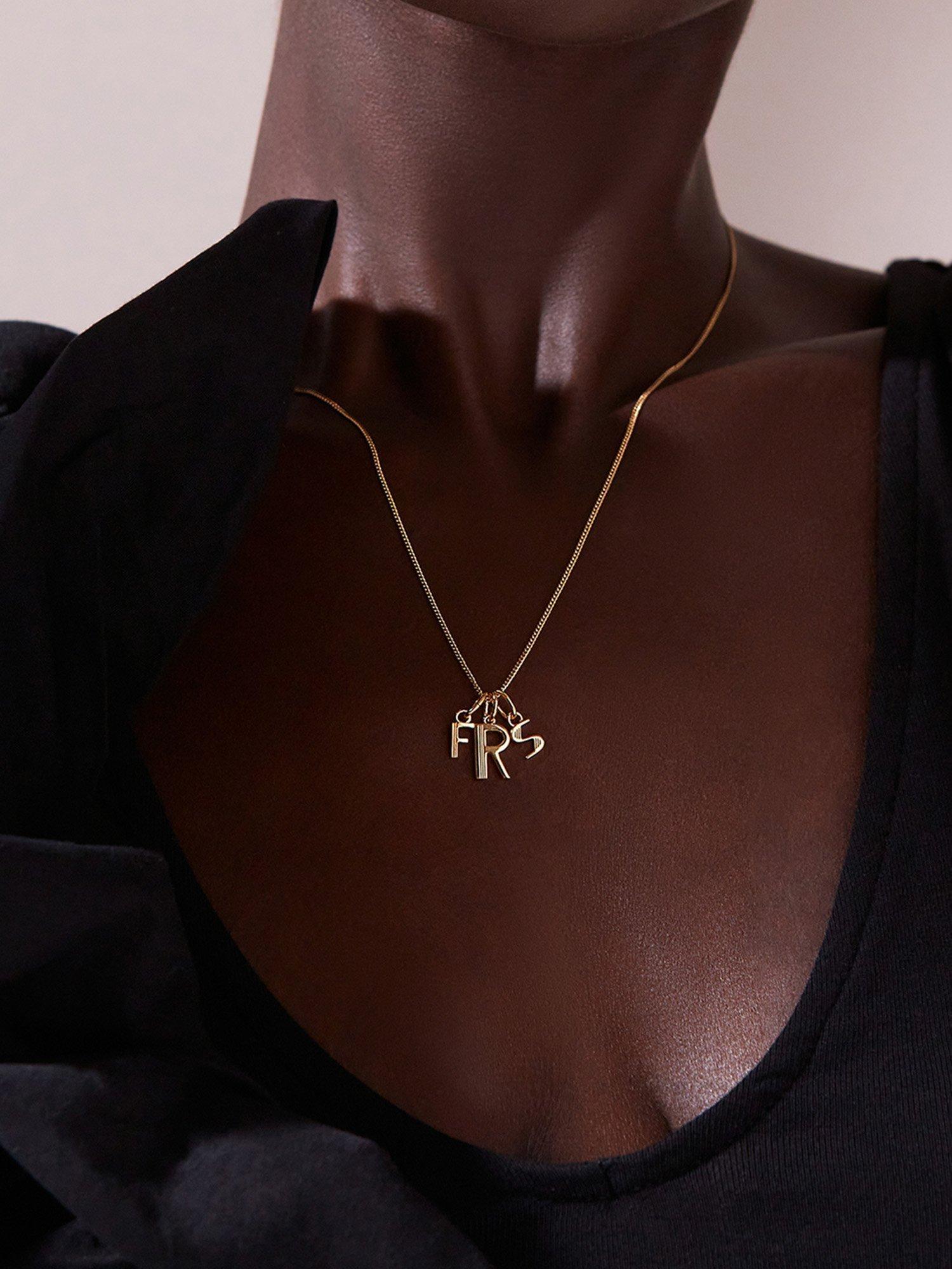 Rachel Jackson London personalised Art Deco necklace 45cm chain, UK version