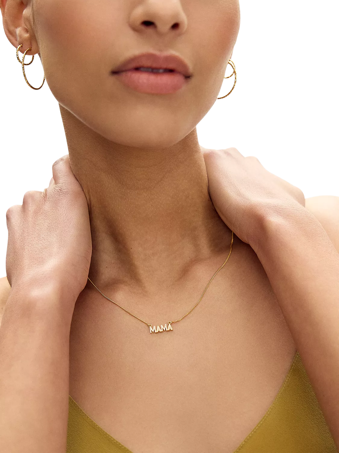 Rachel Jackson London Mama necklace gold plated, imported from the UK