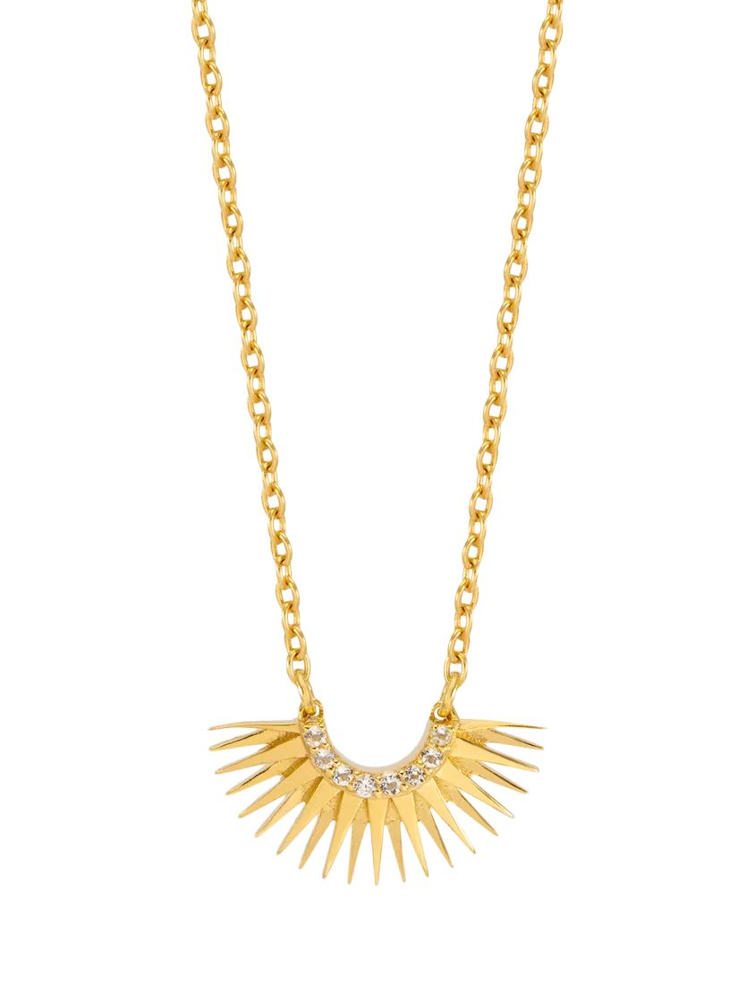 Rachel Jackson London Mini Rising Sun Topaz Pendant Necklace (British brand)