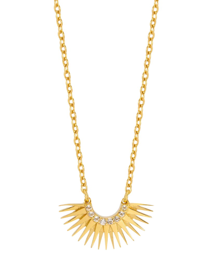 Rachel Jackson London Mini Rising Sun Topaz Pendant Necklace (British brand)