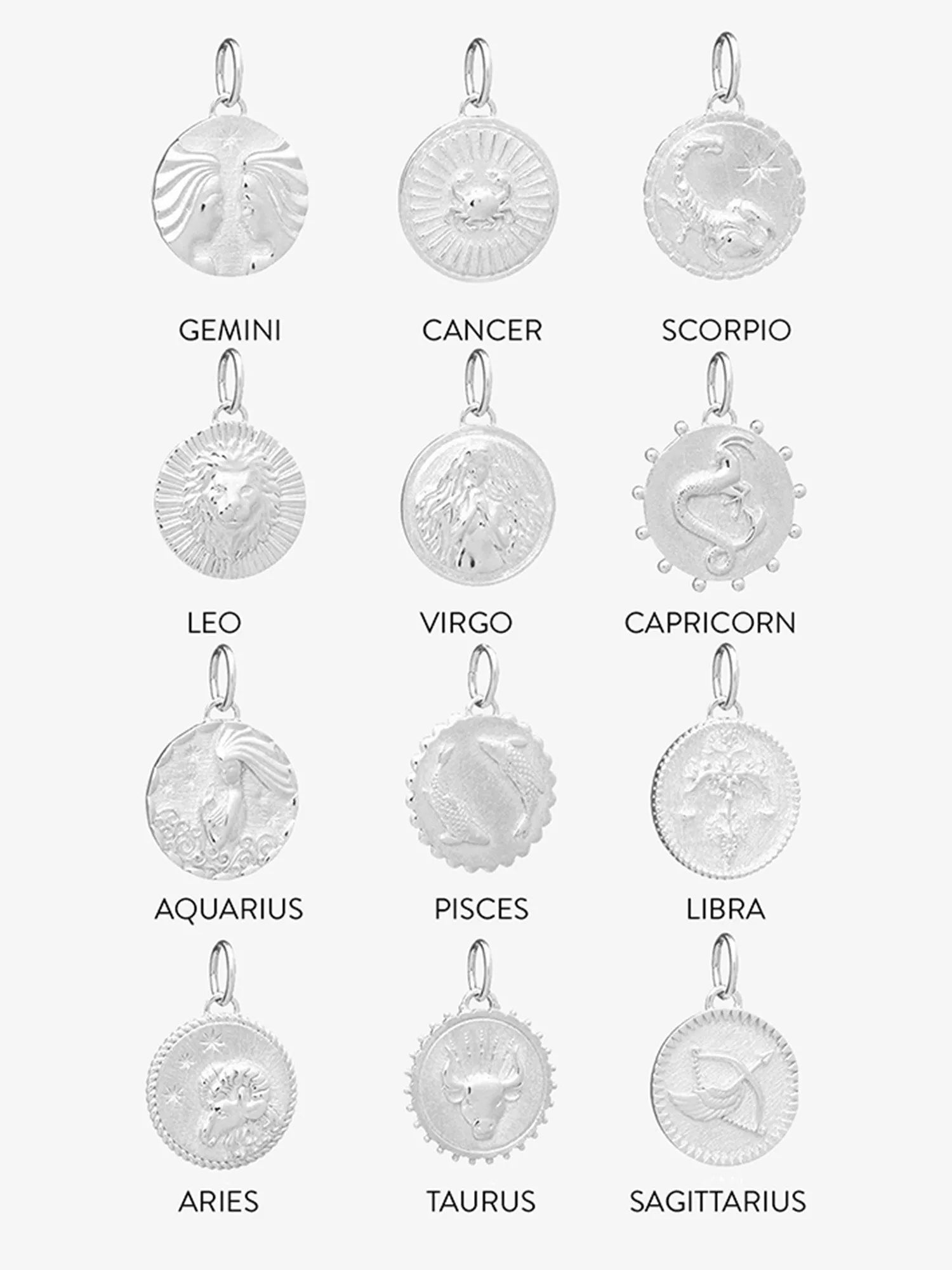 Rachel Jackson London zodiac art coin duo pendant necklace, UK version