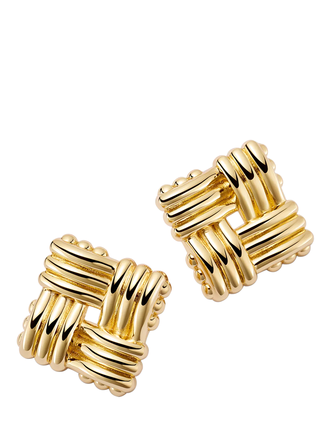 Daisy London gold lattice stud earrings, British product