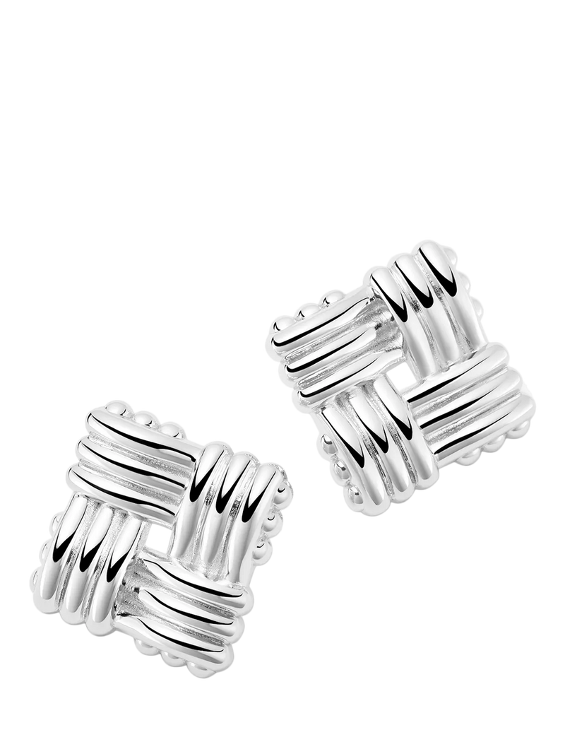 Daisy London Daisy x Polly Newman Lattice Stud Earrings, Gold