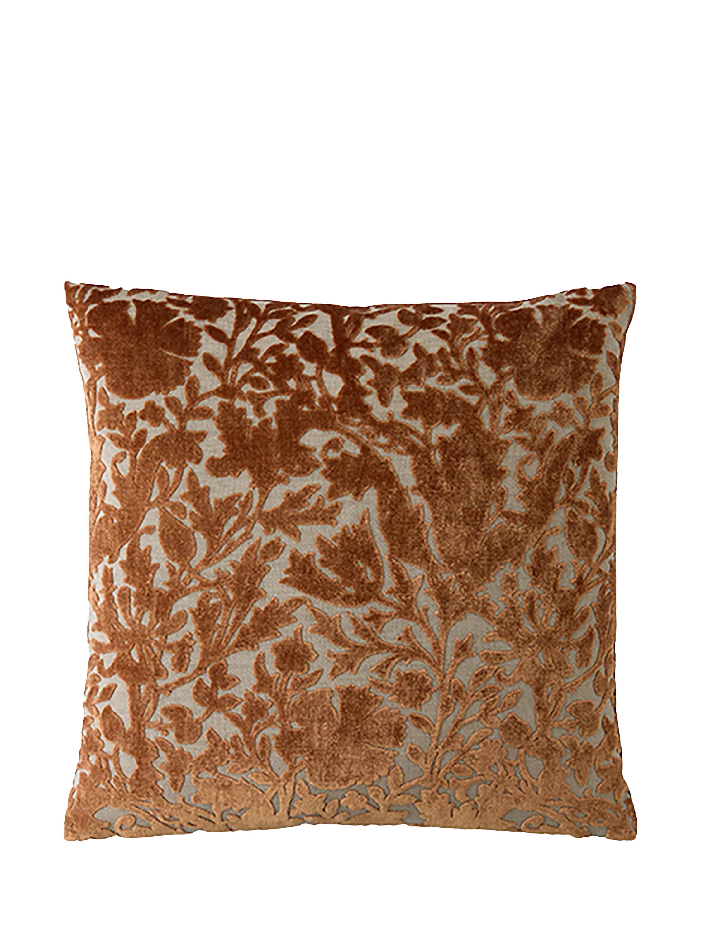 William Morris Compton velvet cushion burnt orange 50cm (British brand)
