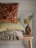 William Morris Compton velvet cushion burnt orange 50cm (British brand)