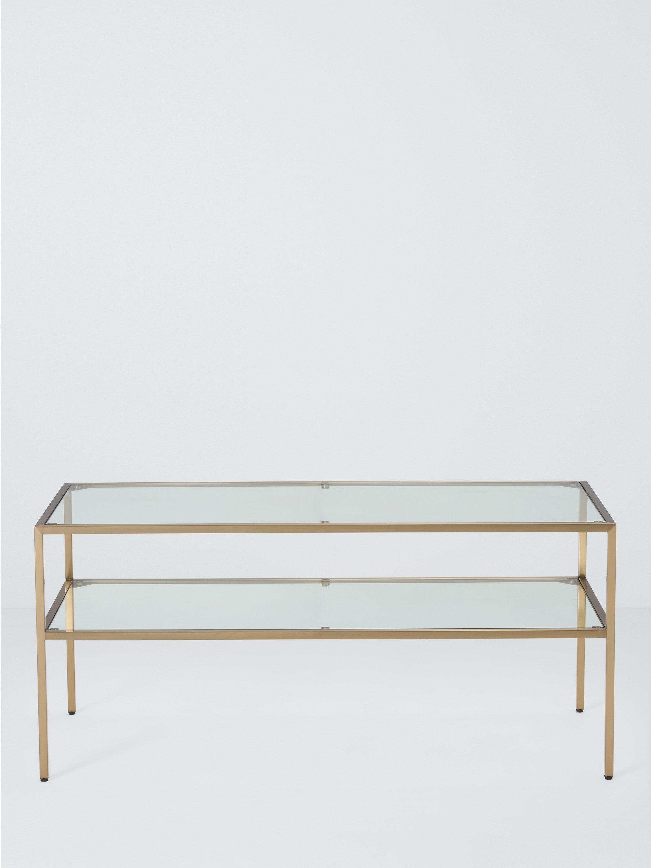 John Lewis Langham coffee table brass rectangular (British brand)