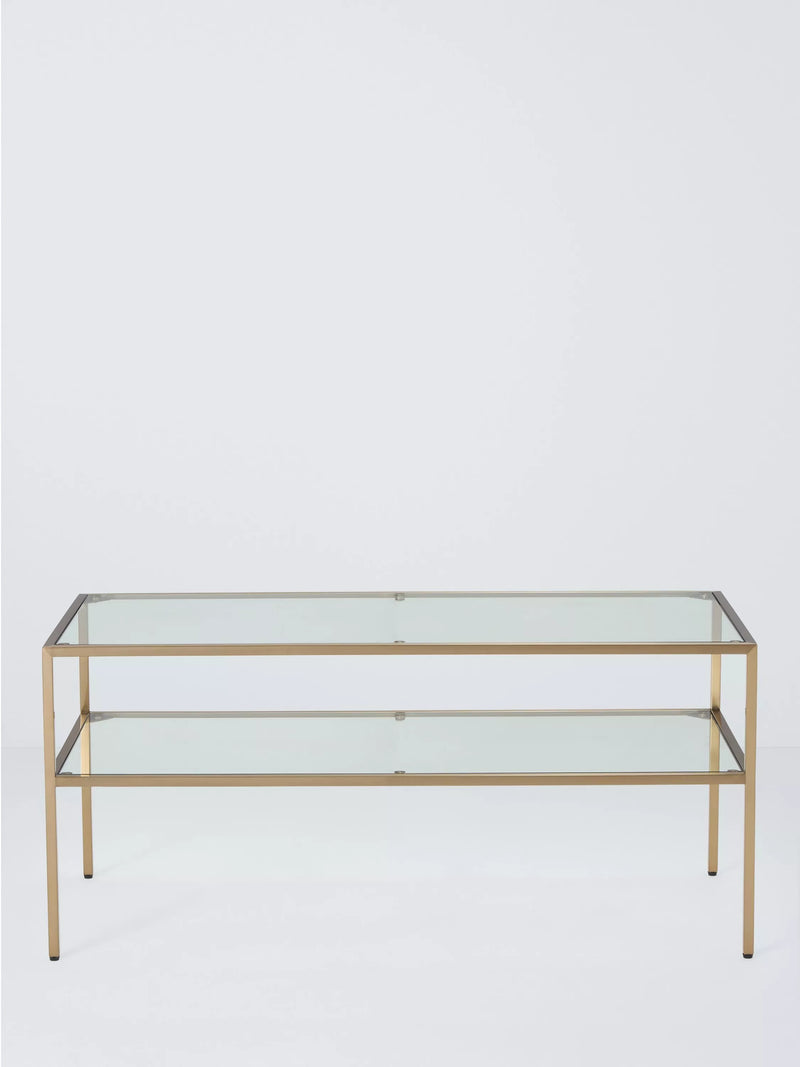 John Lewis Langham coffee table brass rectangular (British brand)