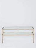 John Lewis Langham coffee table brass rectangular (British brand)