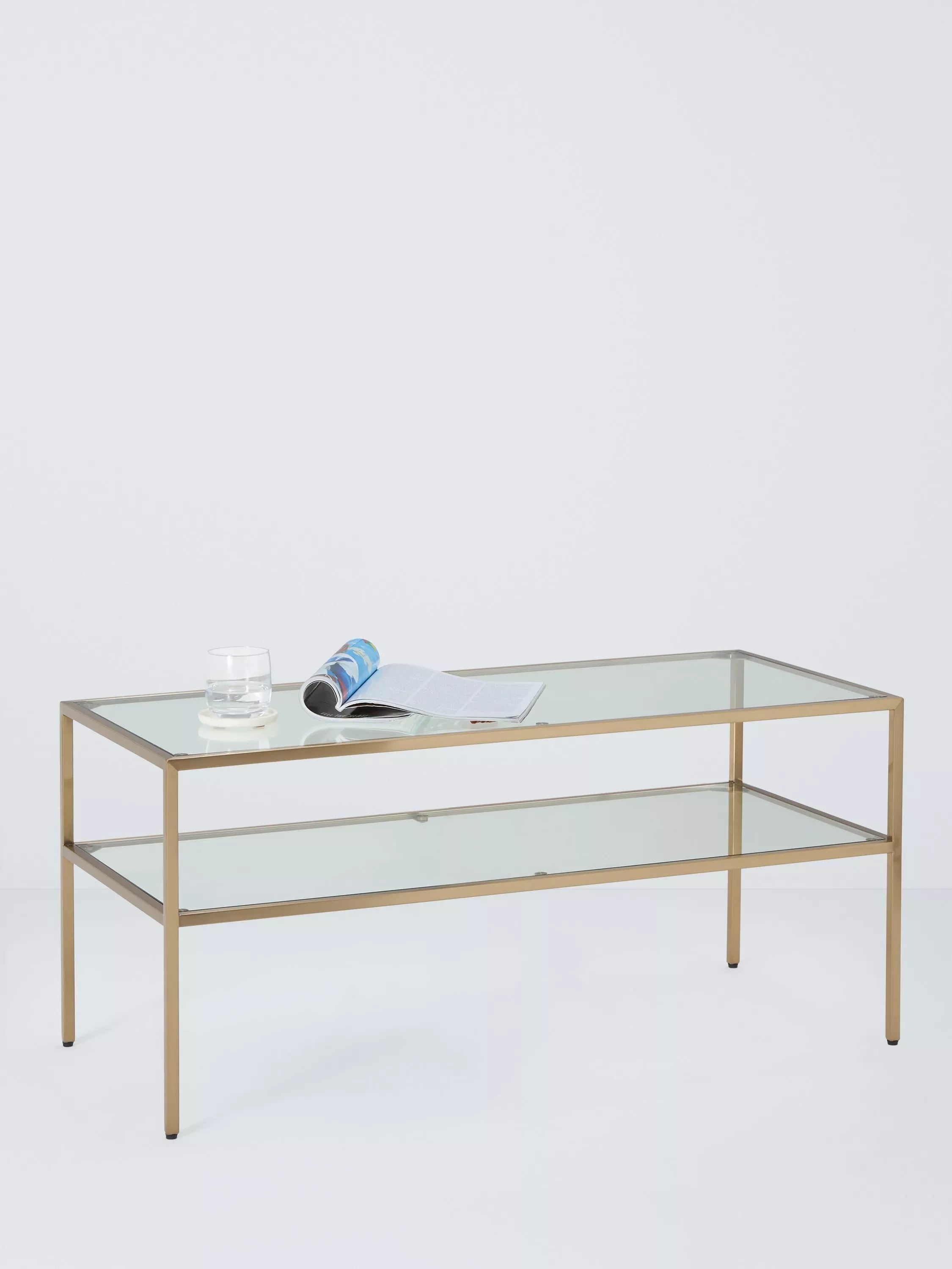 John Lewis Langham coffee table brass rectangular (British brand)