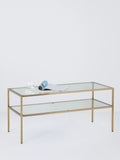 John Lewis Langham coffee table brass rectangular (British brand)