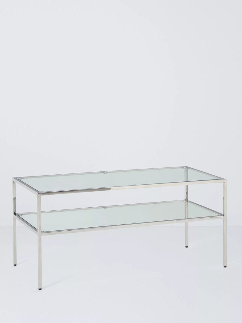 John Lewis Langham glass coffee table chrome 100x45 cm (British brand)