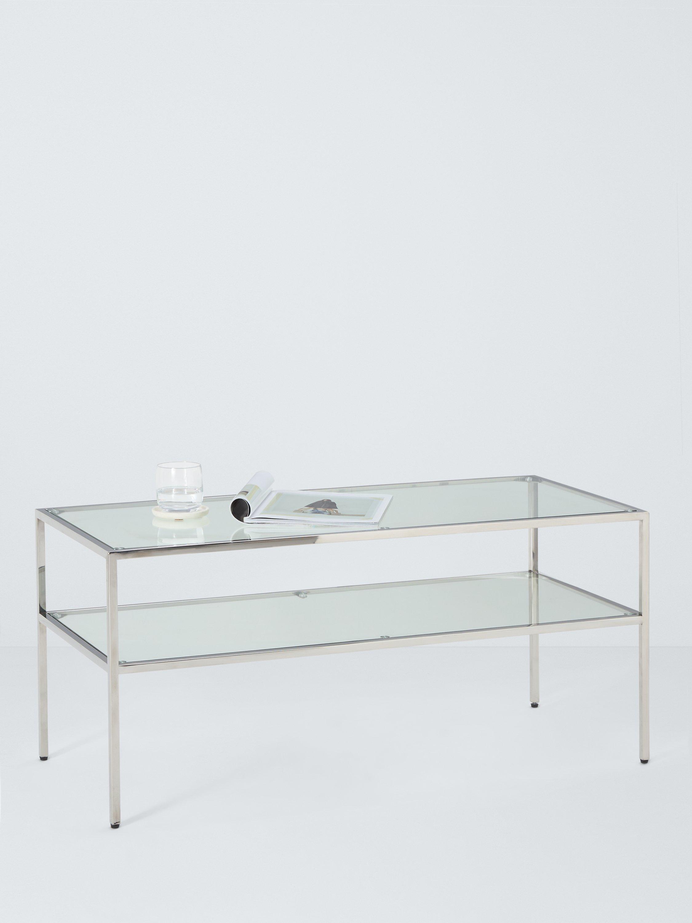 John Lewis Langham glass coffee table chrome 100x45 cm (British brand)