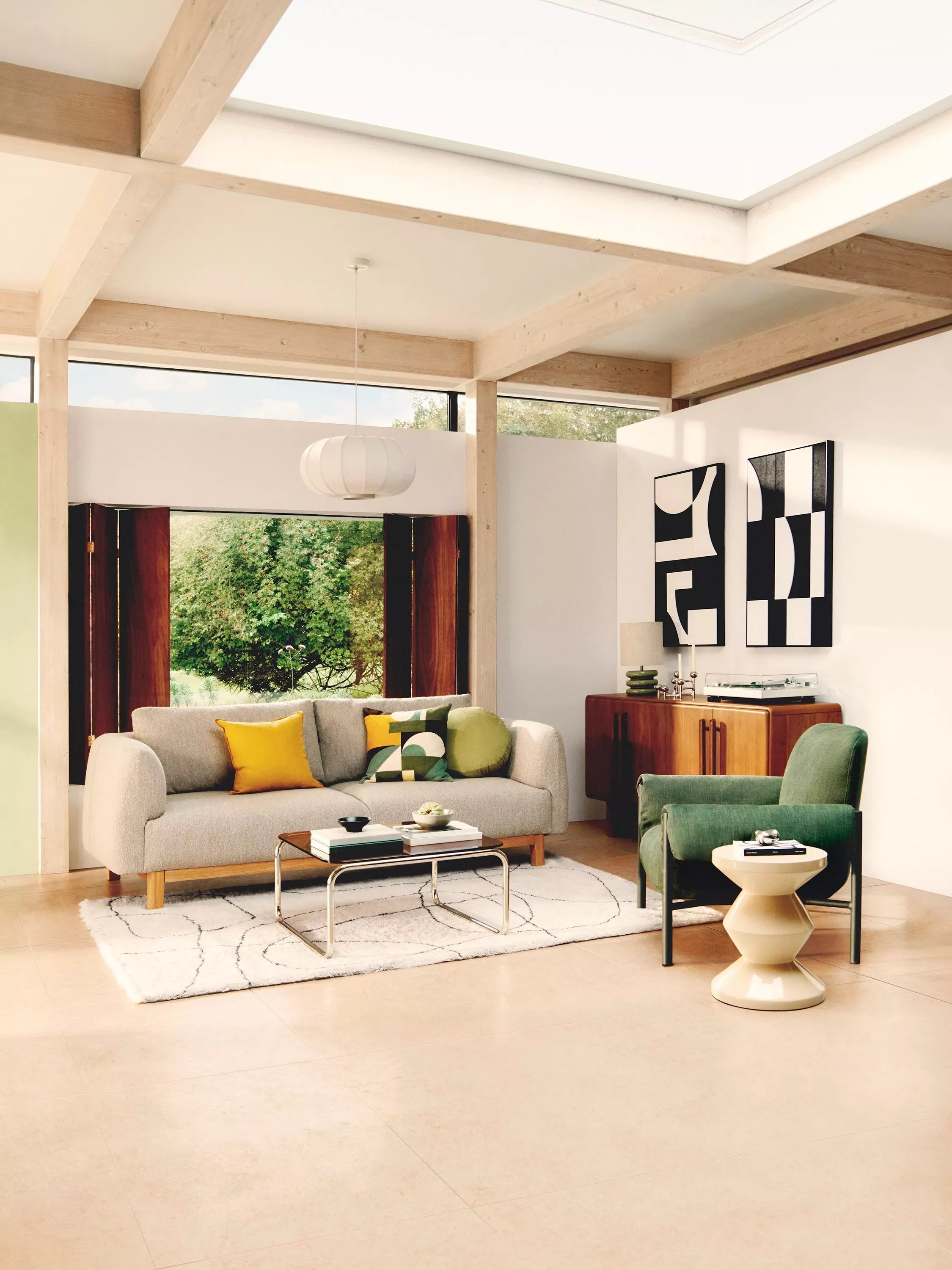 John Lewis Retro Glass Coffee Table Amber, British brand