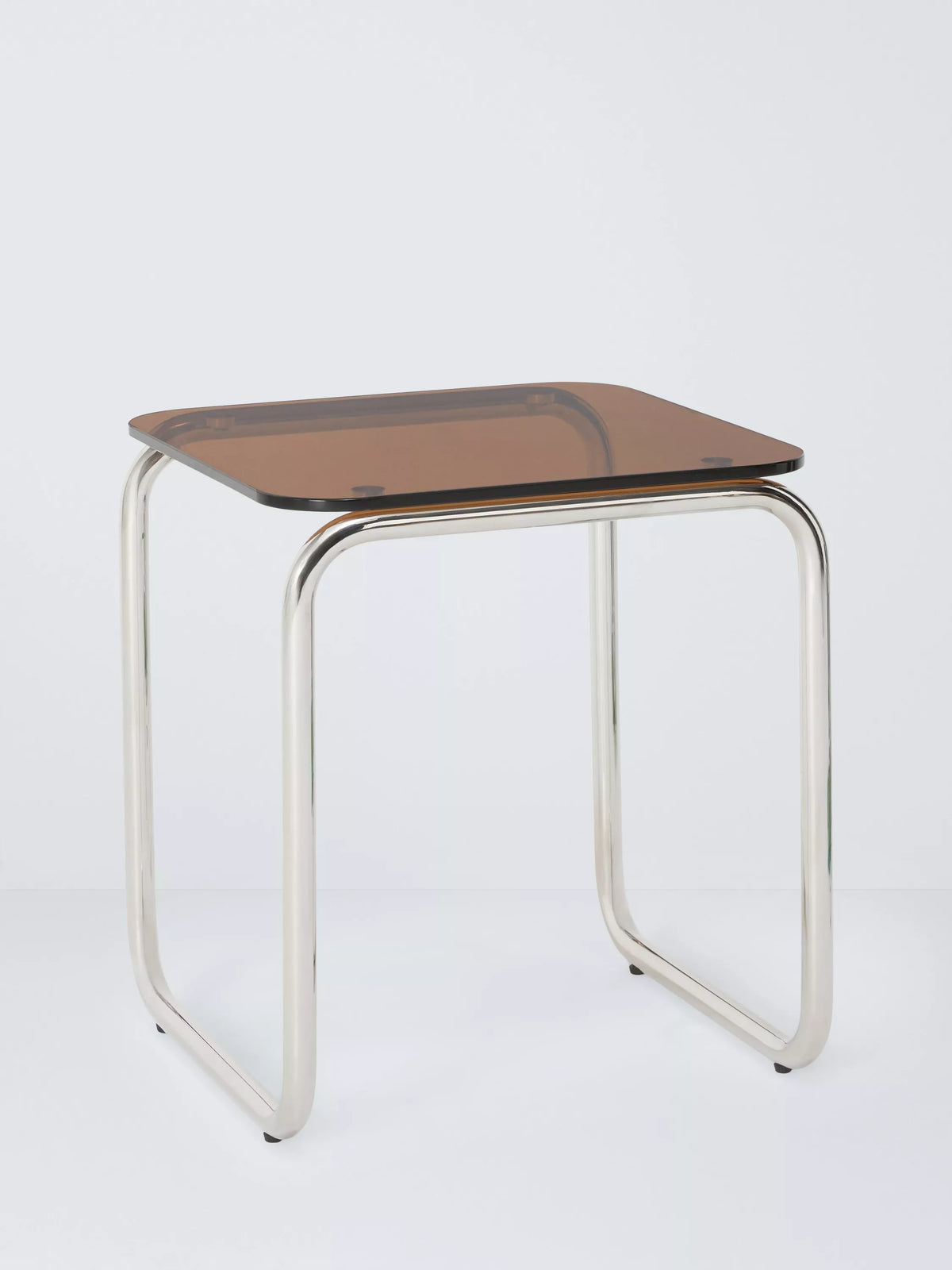 John Lewis Retro Glass Side Table Amber 44cm, imported from the UK