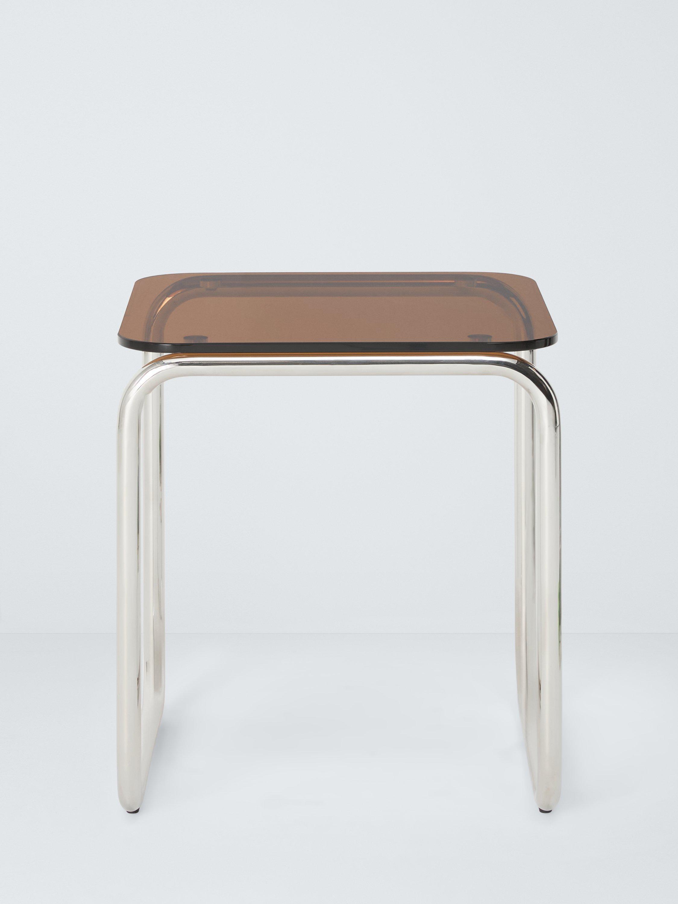 John Lewis Retro Glass Side Table Amber 44cm, imported from the UK