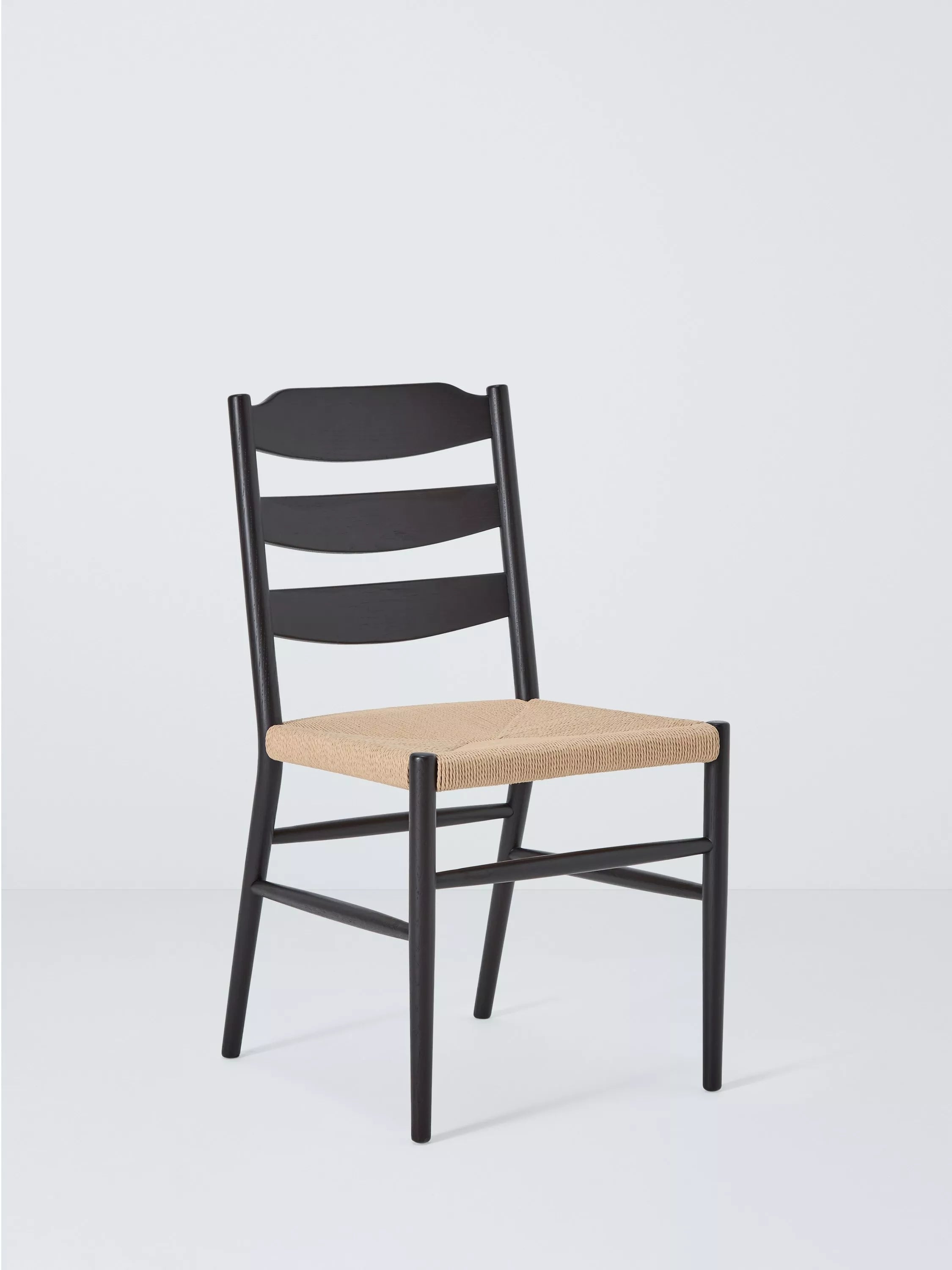 John Lewis Reed black dining chair with paper cord seat - British product
