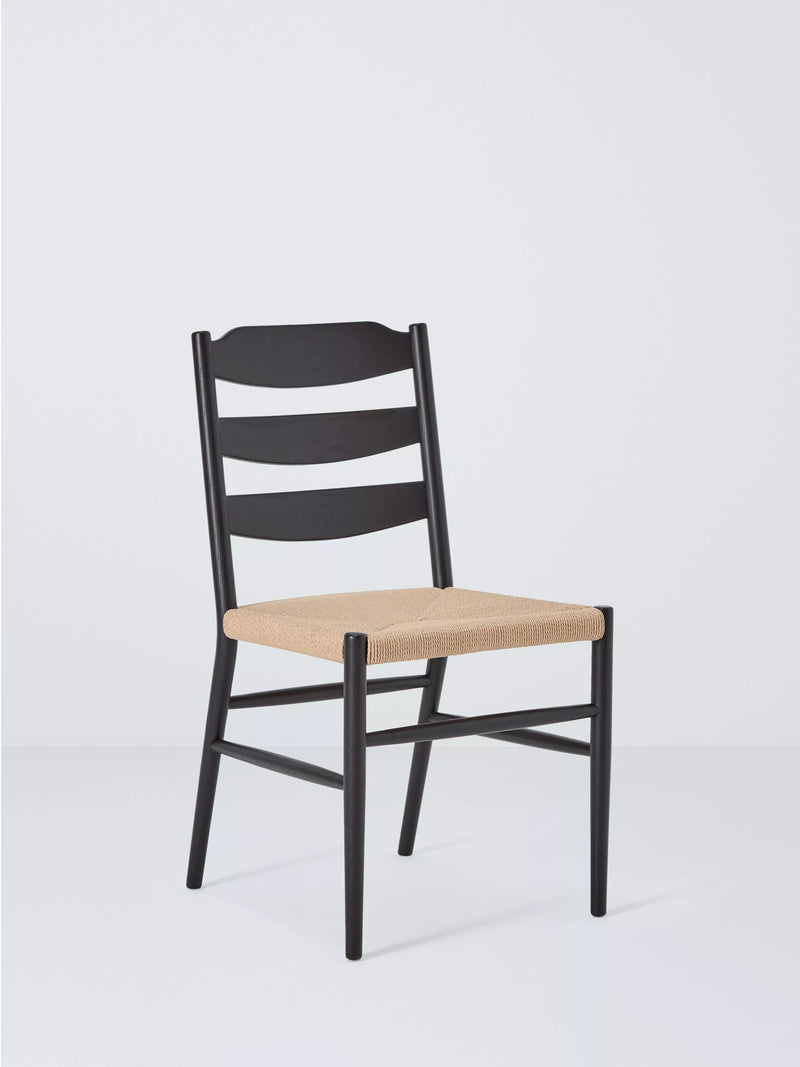 John Lewis Reed black dining chair with paper cord seat - British product