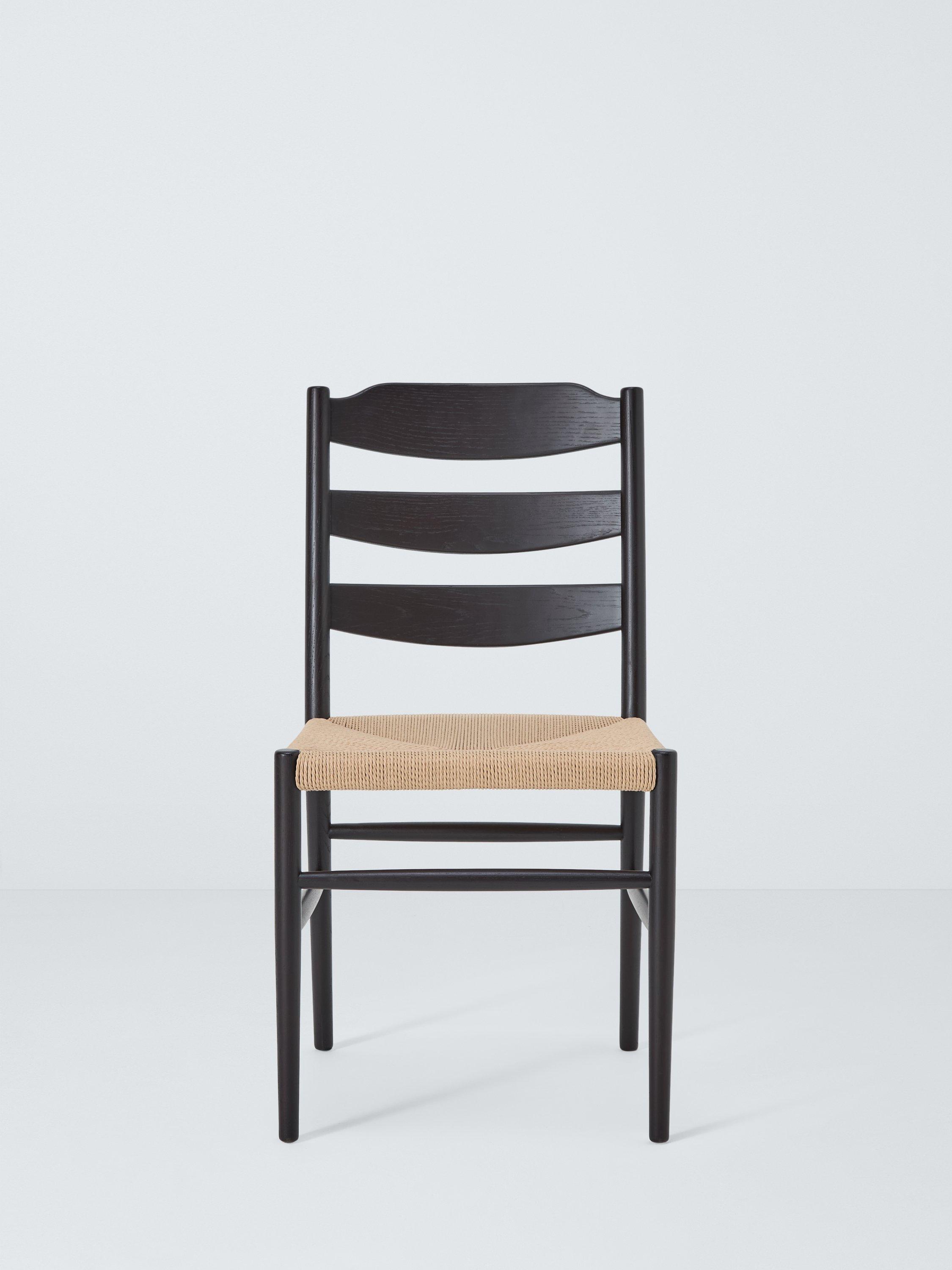 John Lewis Reed black dining chair with paper cord seat - British product