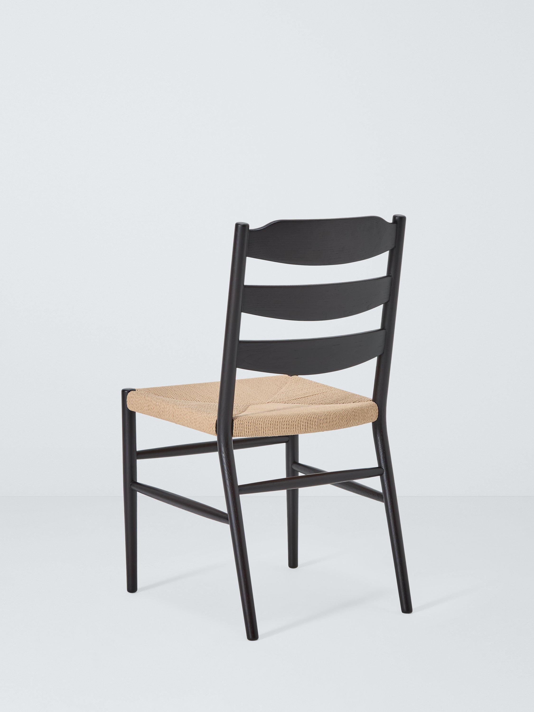 John Lewis Reed black dining chair with paper cord seat - British product