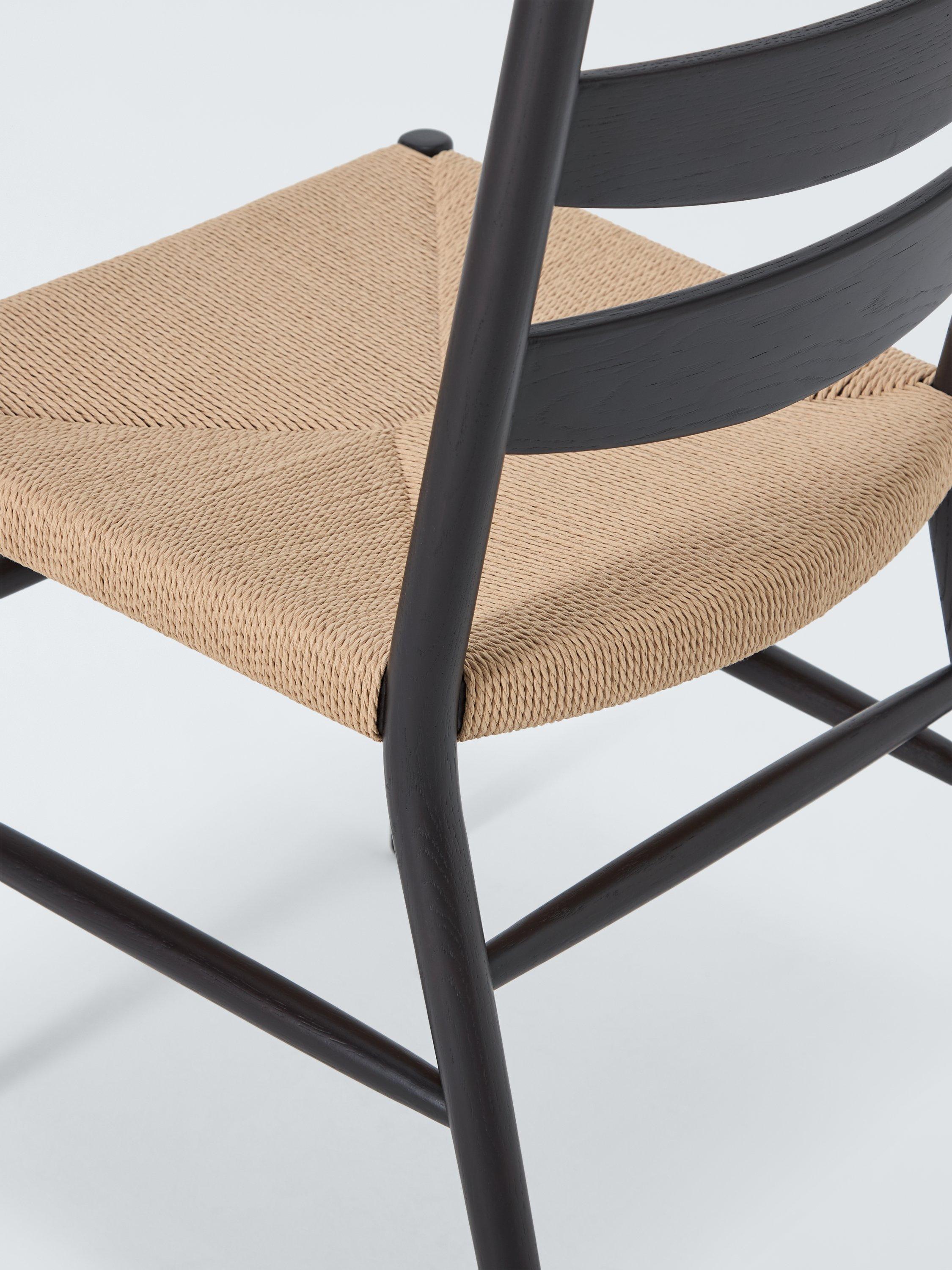 John Lewis Reed black dining chair with paper cord seat - British product
