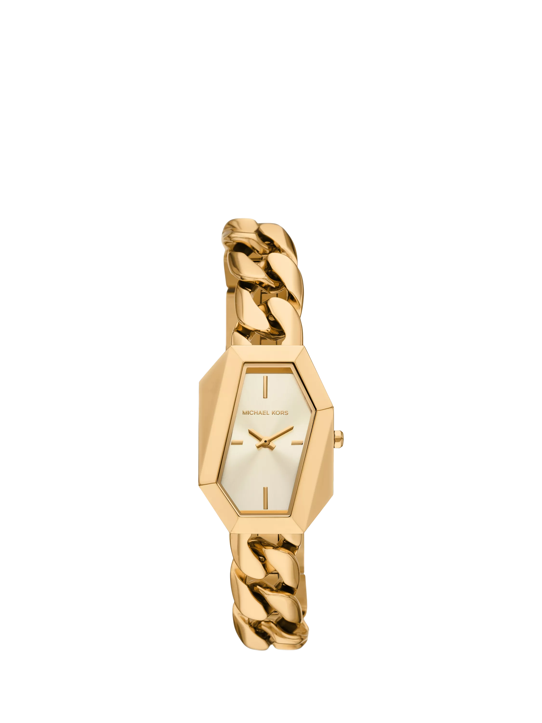 Michael Kors women's Suri asymmetrical case gold watch - British product