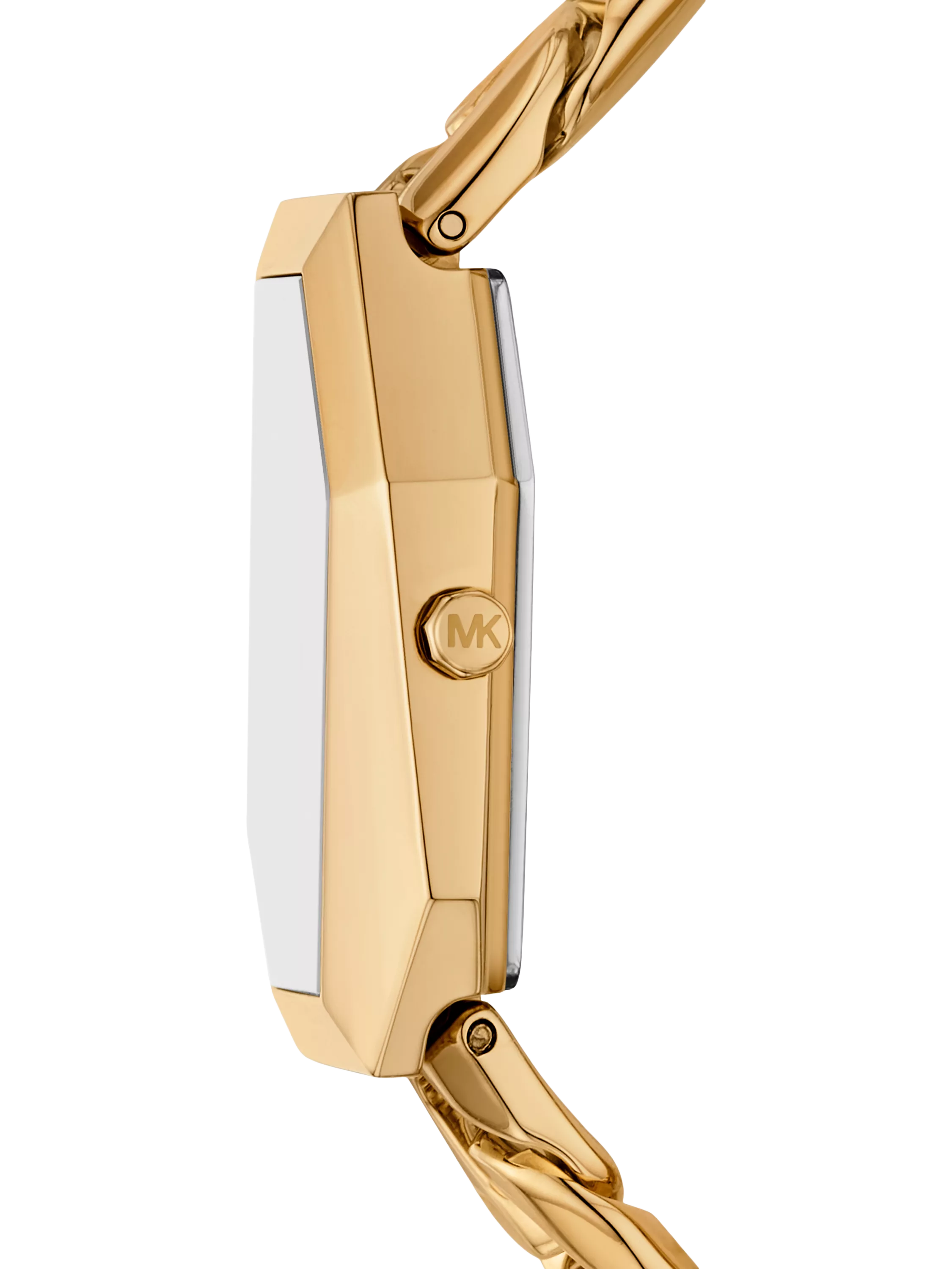 Michael Kors women's Suri asymmetrical case gold watch - British product