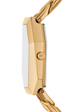 Michael Kors women's Suri asymmetrical case gold watch - British product