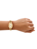 Michael Kors women's Suri asymmetrical case gold watch - British product