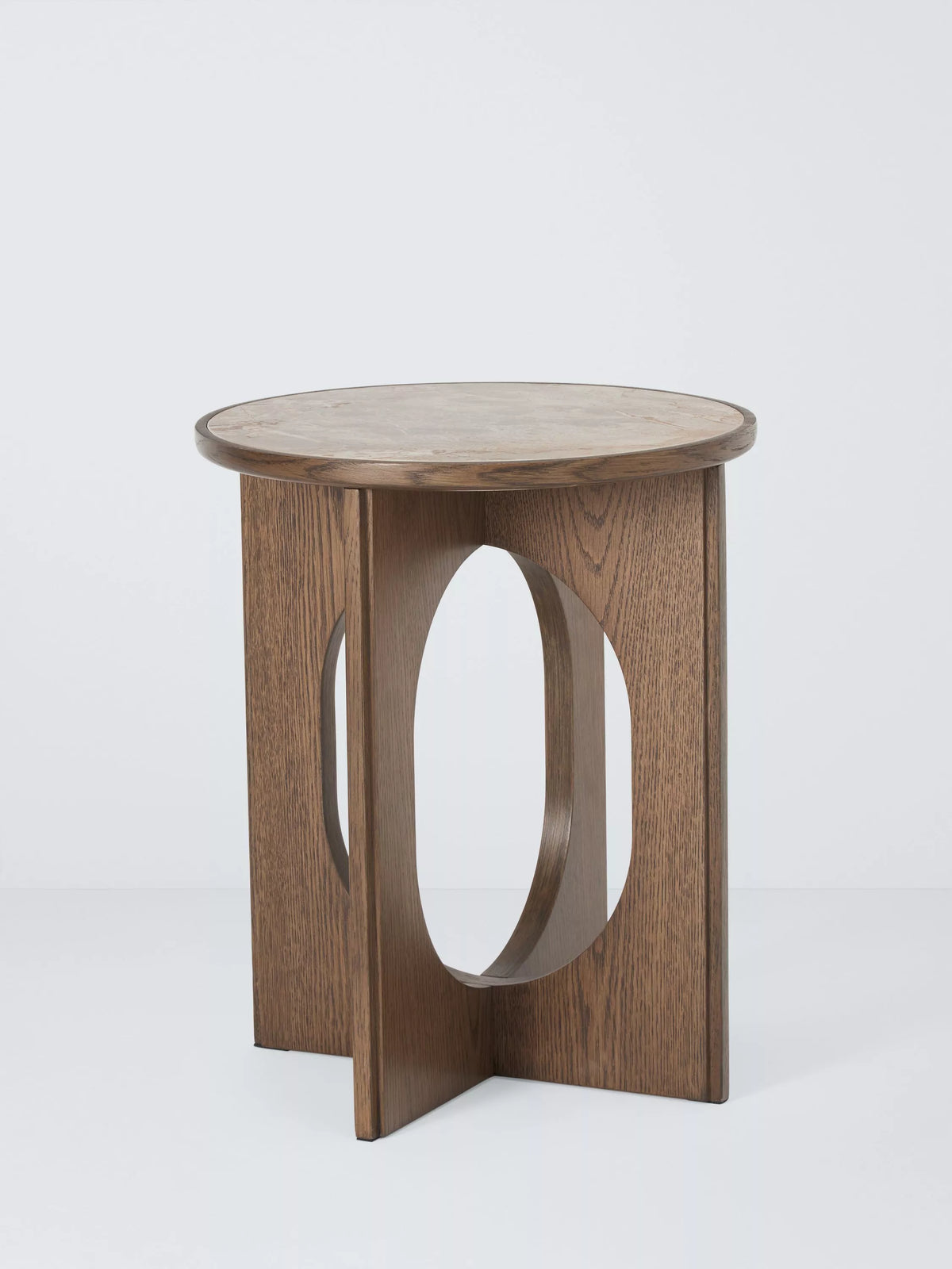 John Lewis Sculpt side table walnut ceramic - imported from the UK