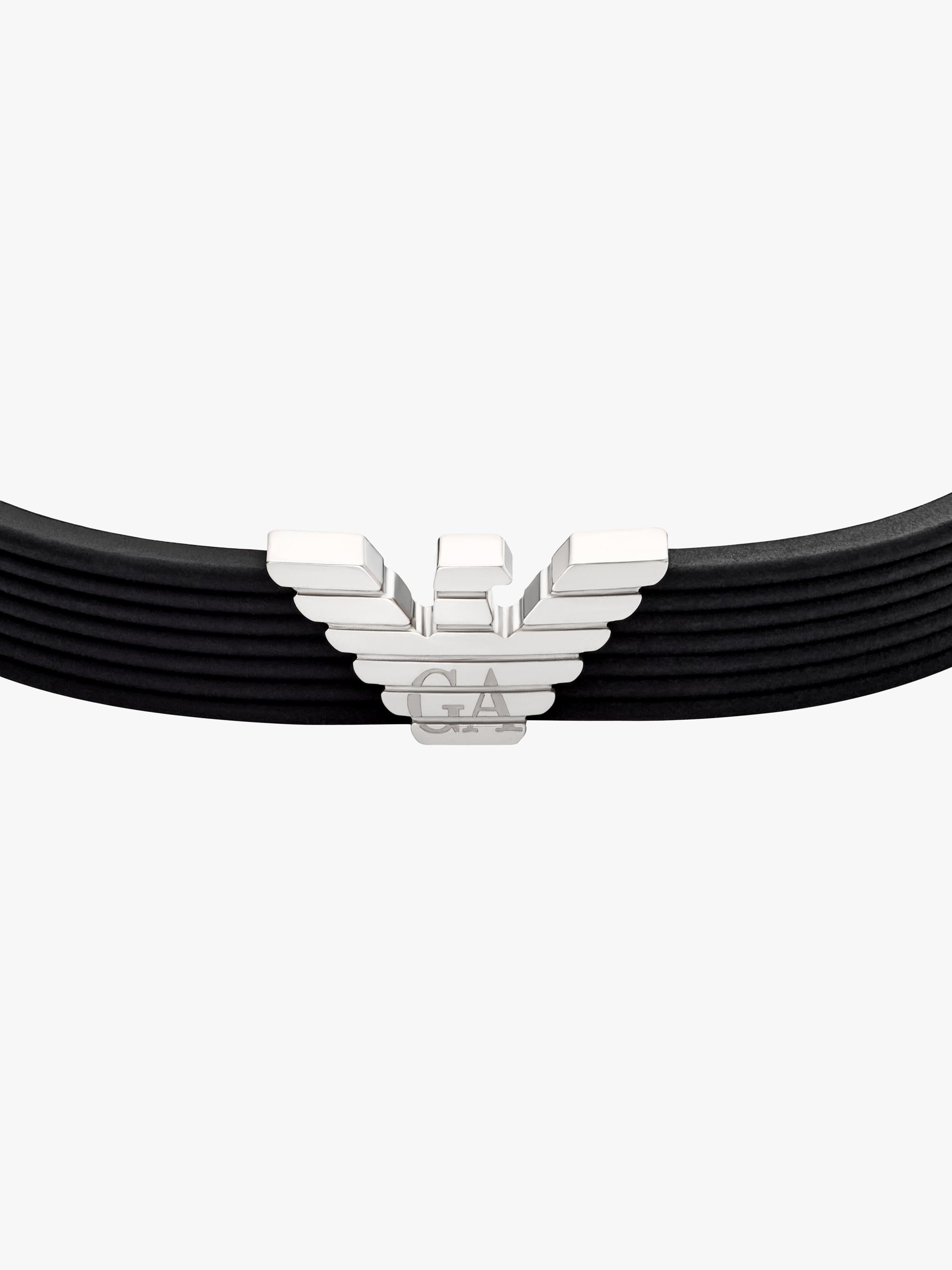 Emporio Armani men's silicone ID bracelet in black (British brand)