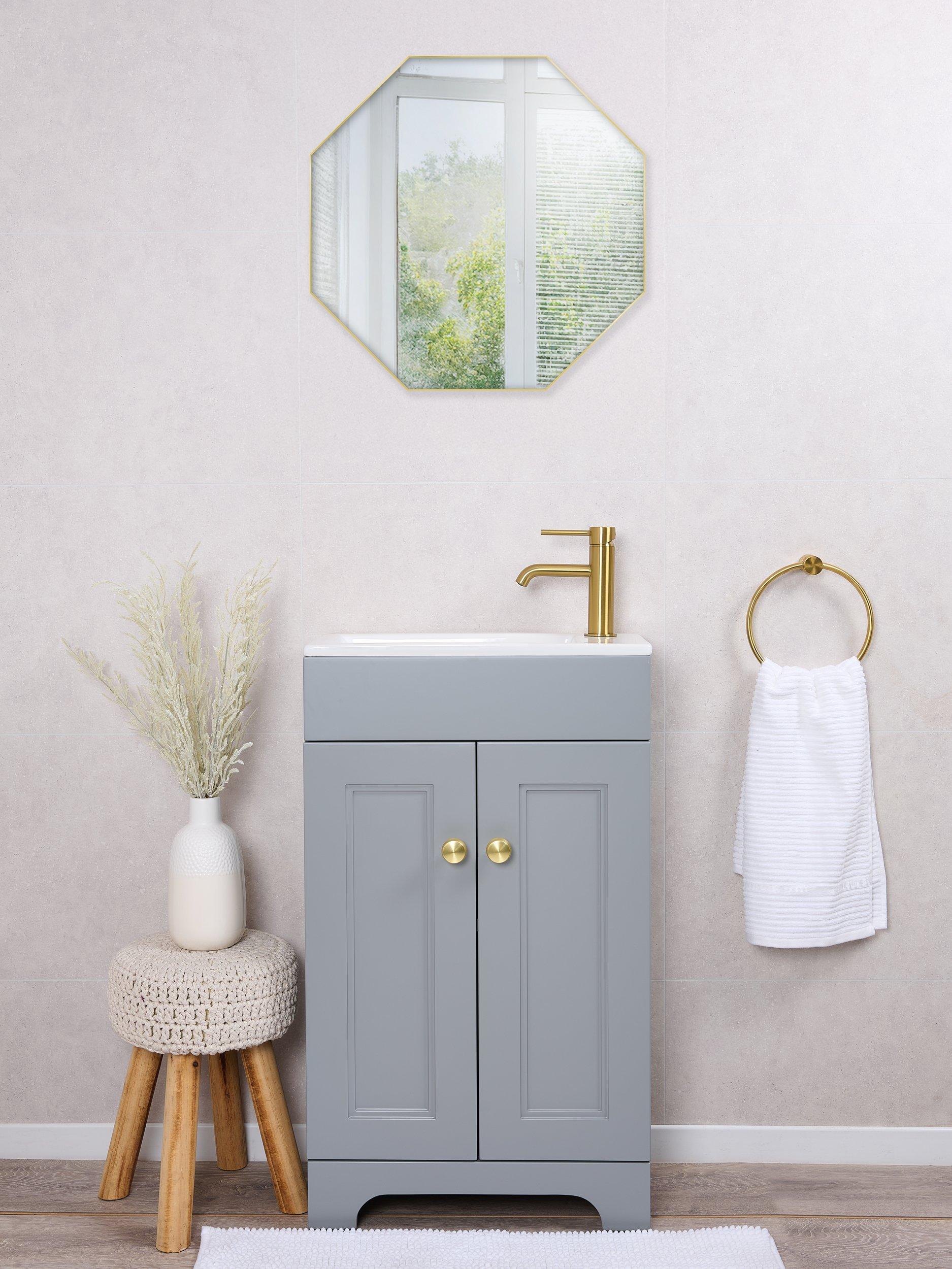 hib. octagon bathroom mirror Fusion brass effect 50x50cm - British product