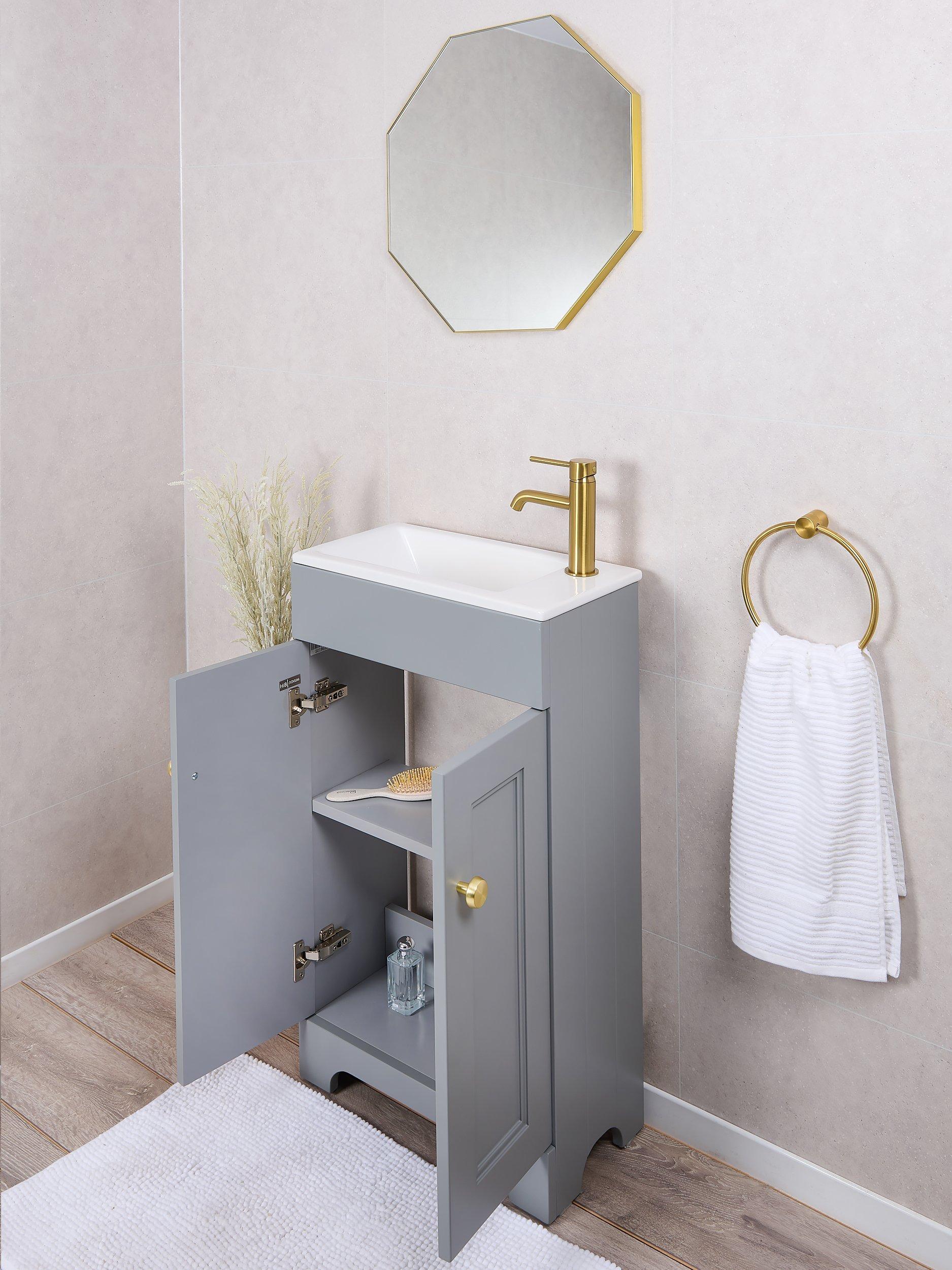 hib. octagon bathroom mirror Fusion brass effect 50x50cm - British product