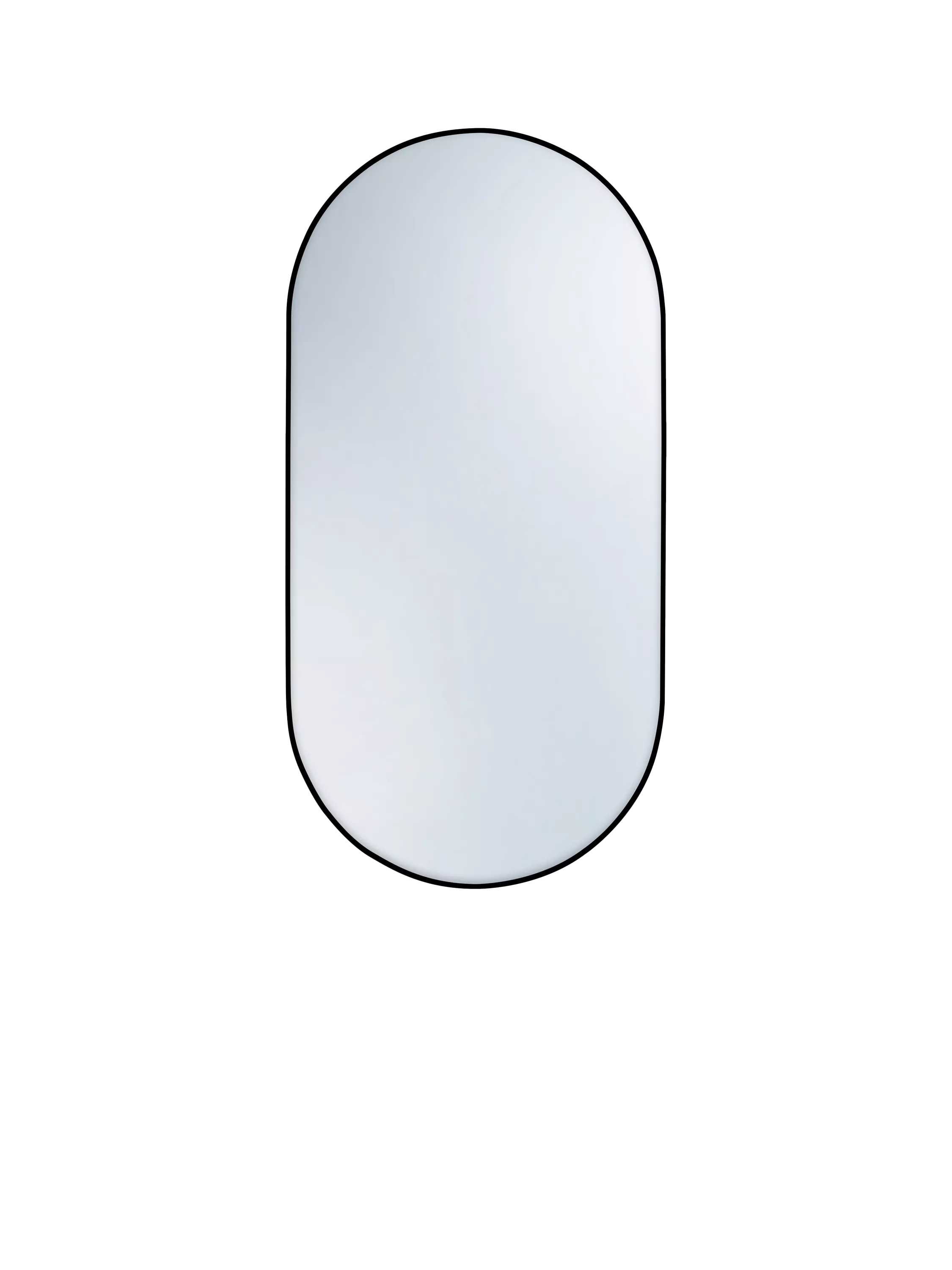 hib. Fusion Pill Oval Bathroom Mirror, Black